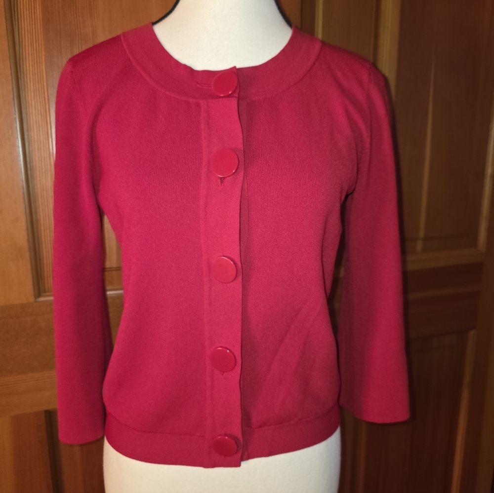 Cable and Gauge Red Cardigan Size Small
